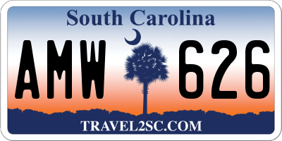 SC license plate AMW626