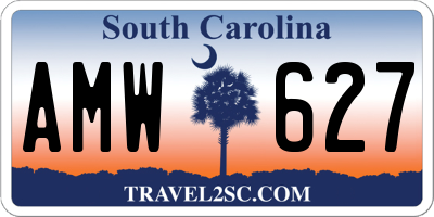 SC license plate AMW627