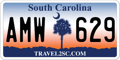 SC license plate AMW629