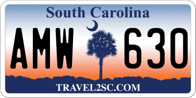 SC license plate AMW630