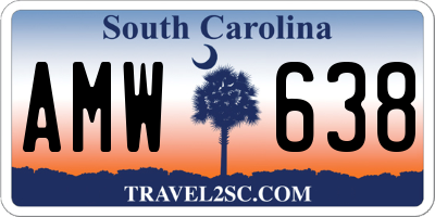 SC license plate AMW638