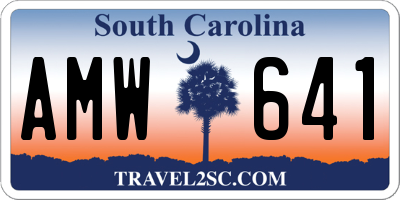SC license plate AMW641