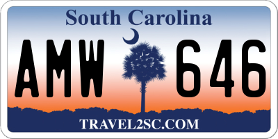 SC license plate AMW646