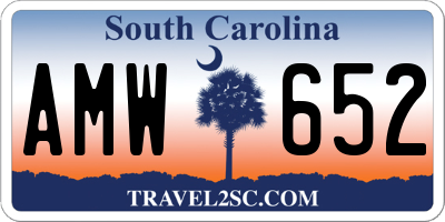 SC license plate AMW652