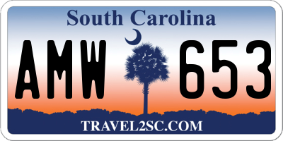 SC license plate AMW653