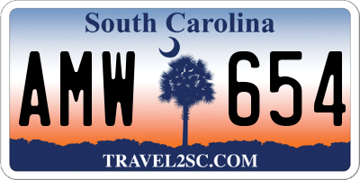 SC license plate AMW654