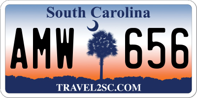 SC license plate AMW656