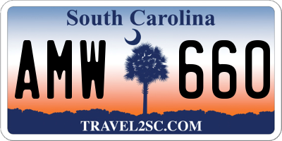 SC license plate AMW660