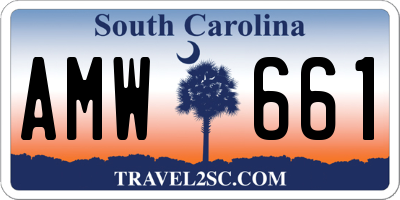 SC license plate AMW661