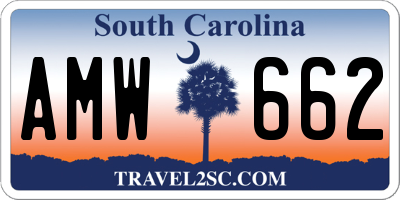 SC license plate AMW662