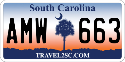 SC license plate AMW663