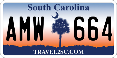 SC license plate AMW664
