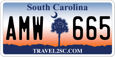 SC license plate AMW665