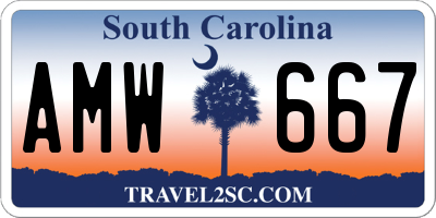 SC license plate AMW667