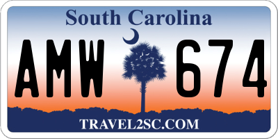 SC license plate AMW674