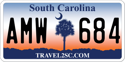 SC license plate AMW684