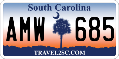 SC license plate AMW685
