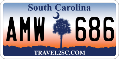 SC license plate AMW686
