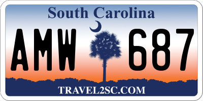 SC license plate AMW687