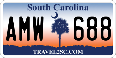 SC license plate AMW688