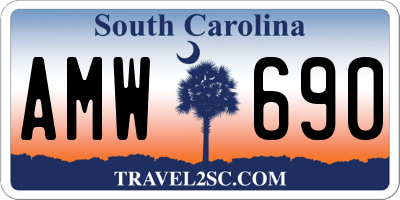 SC license plate AMW690