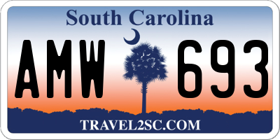 SC license plate AMW693