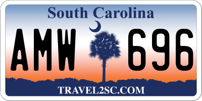SC license plate AMW696
