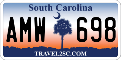 SC license plate AMW698