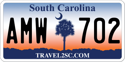 SC license plate AMW702