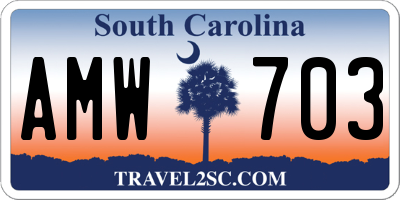SC license plate AMW703