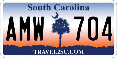 SC license plate AMW704
