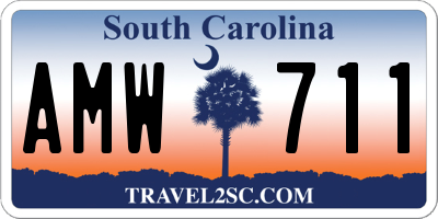 SC license plate AMW711