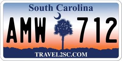 SC license plate AMW712
