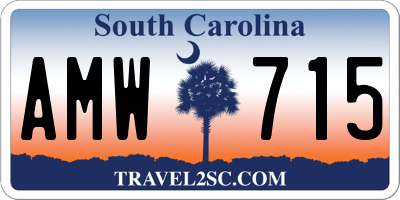SC license plate AMW715