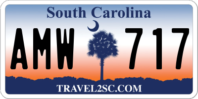 SC license plate AMW717