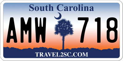 SC license plate AMW718