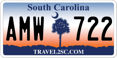 SC license plate AMW722