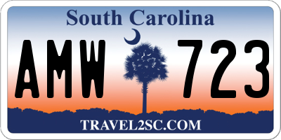 SC license plate AMW723
