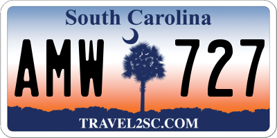 SC license plate AMW727