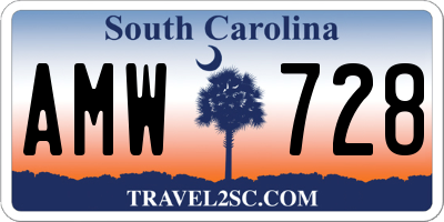 SC license plate AMW728