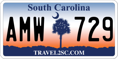 SC license plate AMW729