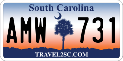 SC license plate AMW731