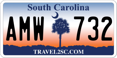 SC license plate AMW732