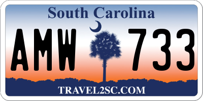 SC license plate AMW733