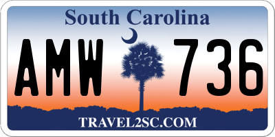 SC license plate AMW736