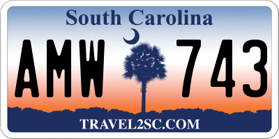 SC license plate AMW743