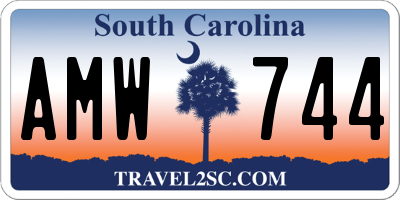 SC license plate AMW744