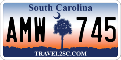 SC license plate AMW745