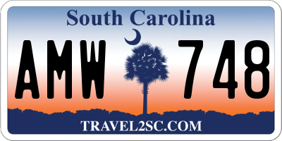 SC license plate AMW748