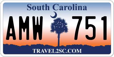 SC license plate AMW751